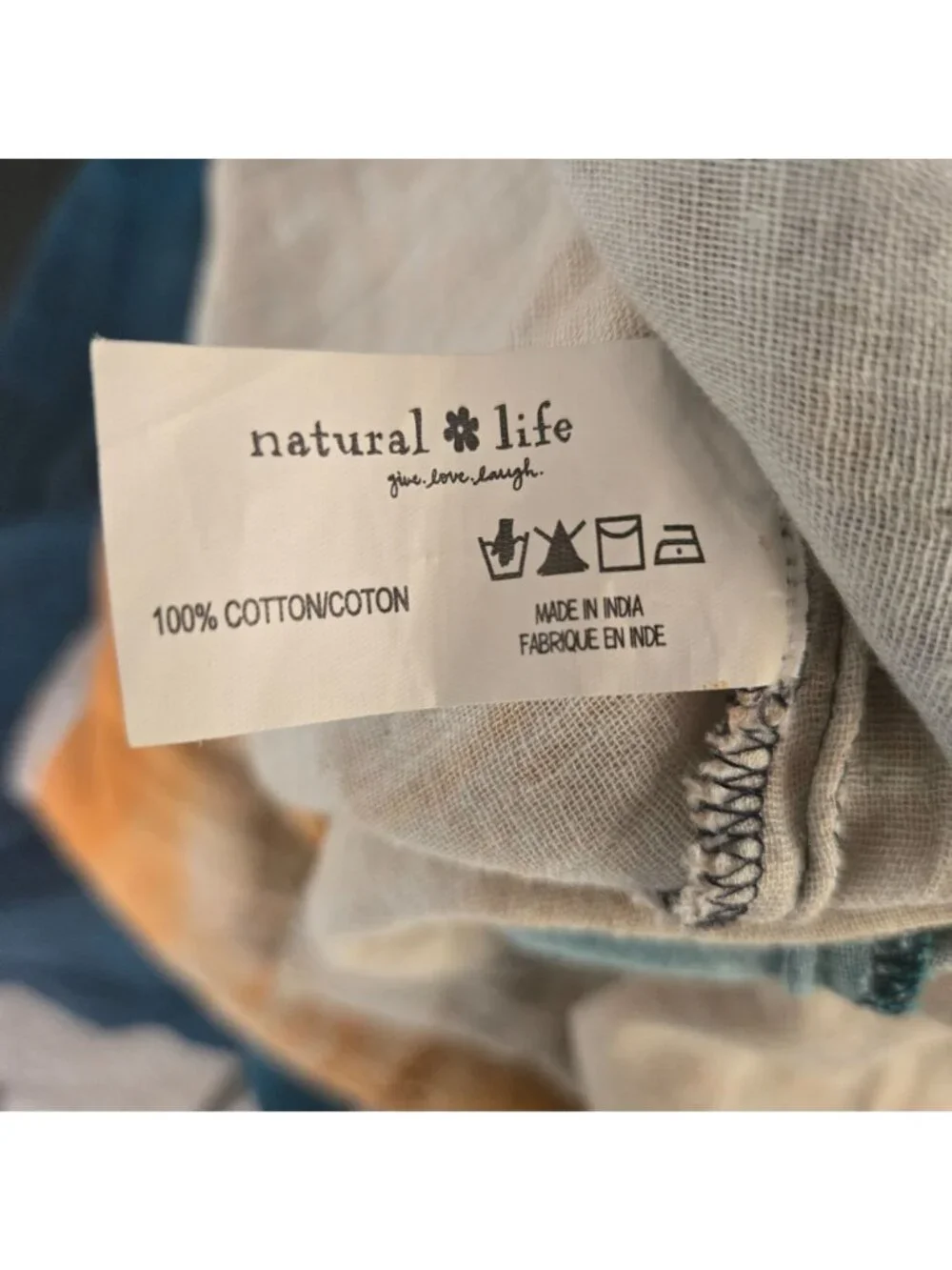 Natural Life Cotton Gauze Mini Tent Dress Blue Sleeveless Coastal Beach Vacation - Picture 9 of 10